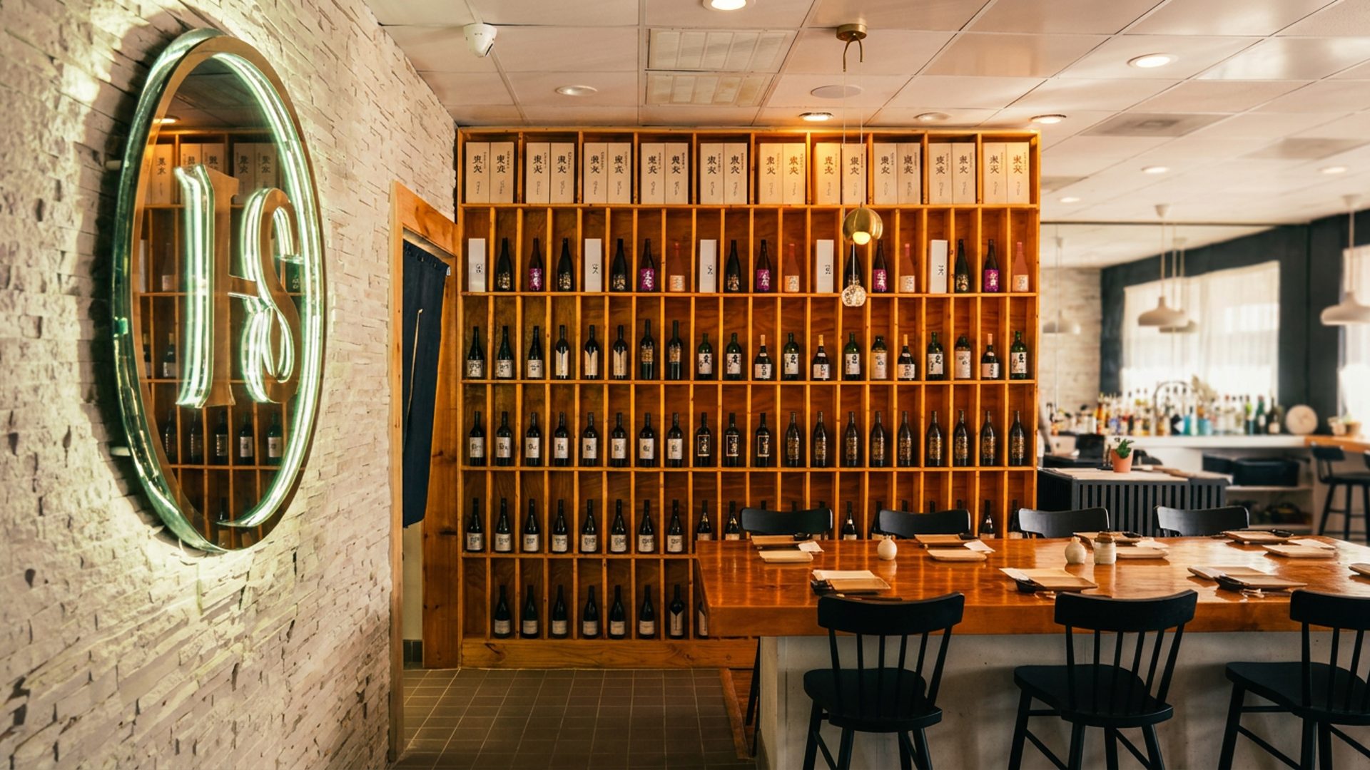 The bar behind the counter