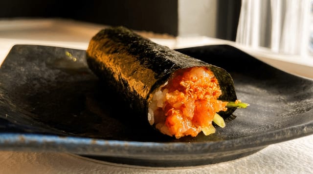 Spicy Yellowtail Handroll.