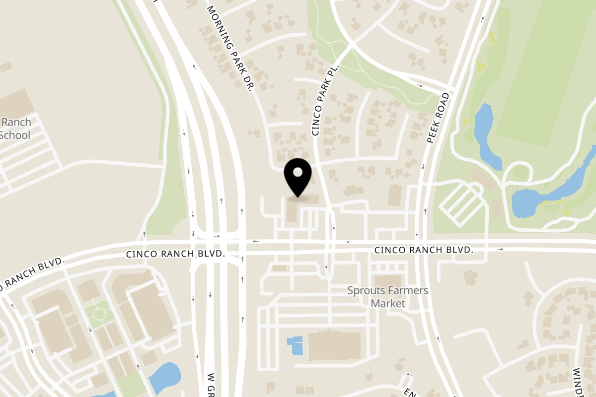 Map showing the location of Handroll Social on 23144 Cinco Ranch Blvd Ste C in Katy